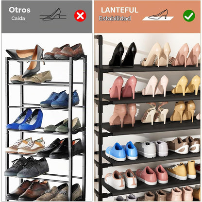LANTEFUL Zapatero de 11 niveles alto con capacidad para 55 pares de...