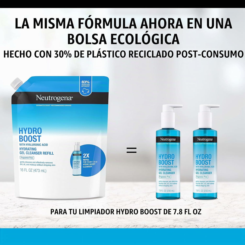 Neutrogena Hydro Boost Limpiador Facial de Gel Hidratante Sin Fraga...