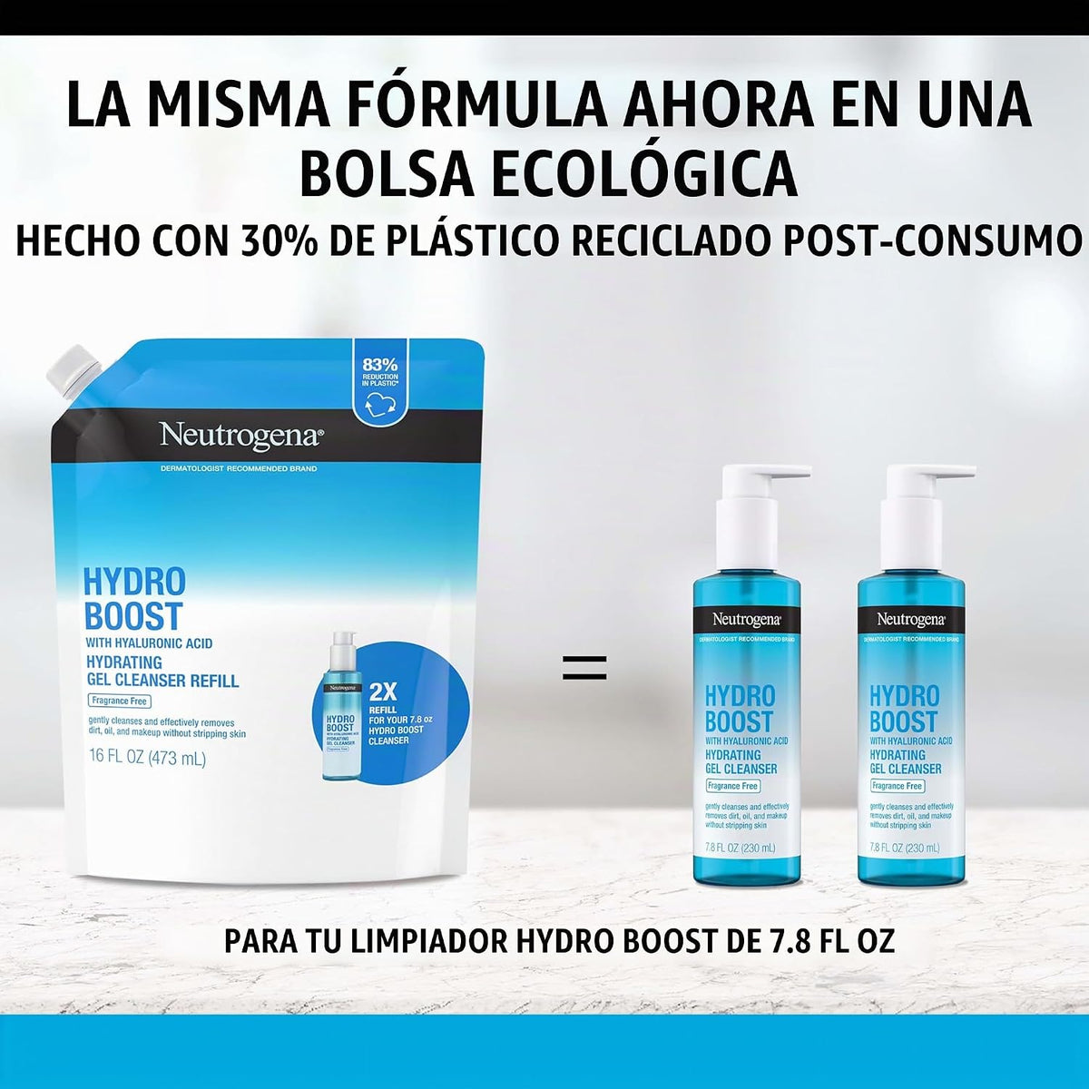 Neutrogena Hydro Boost Limpiador Facial de Gel Hidratante Sin Fraga...