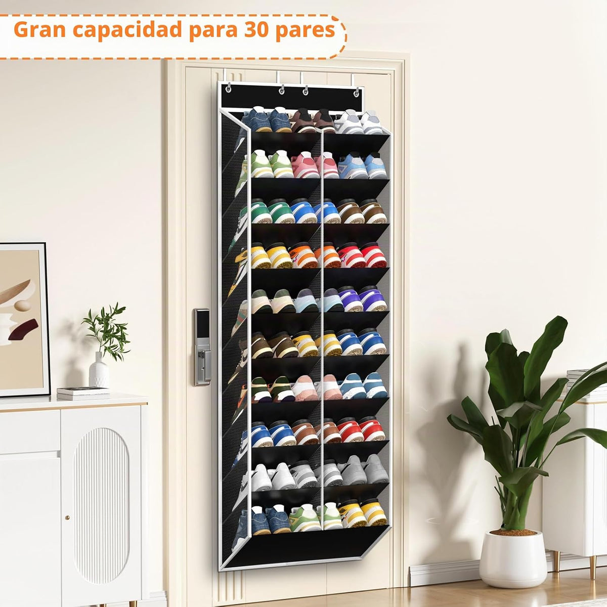 KEEPJOY 20-30 pares de organizadores de zapatos sobre la puerta, za...