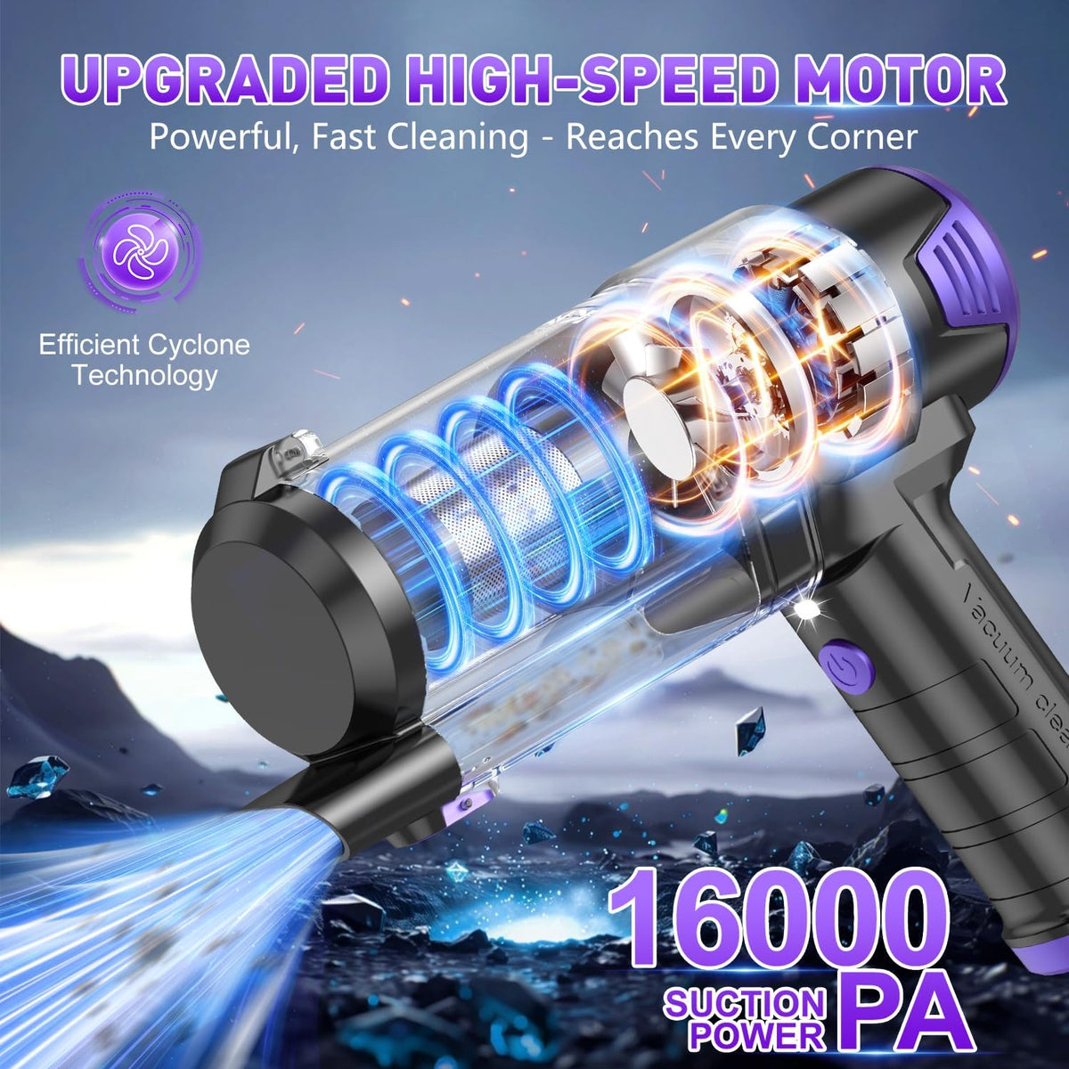KMM Aspirador de mano para coche, aspiradora de mano 16000PA y plum...