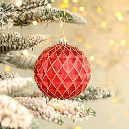 SHareconn - 9 bolas de Navidad grandes de 100mm, color rojo y dorad...