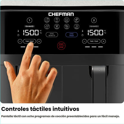 Chefman TurboFry Touch Freidora de Aire Doble, Maximiza las Comidas...