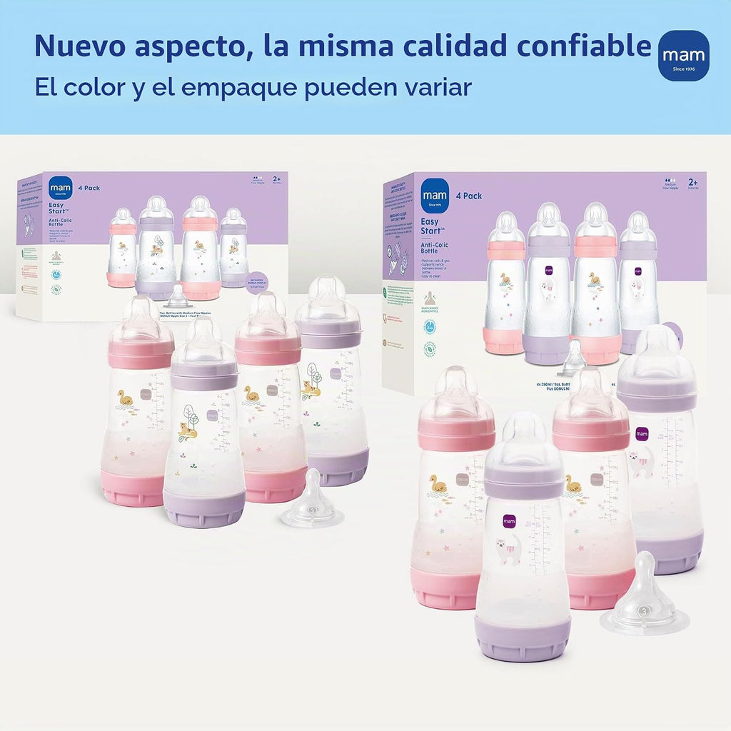 MAM Biberones con ventilación Easy Start Anti-Colic+ de 9 oz, 2+ me...