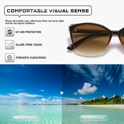 Colrea Gafas de Sol Modernas con Forma de Ojo de Gato para Mujer, E...