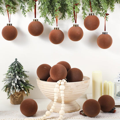 Liliful 15 piezas de bolas de Navidad de terciopelo con adornos de...