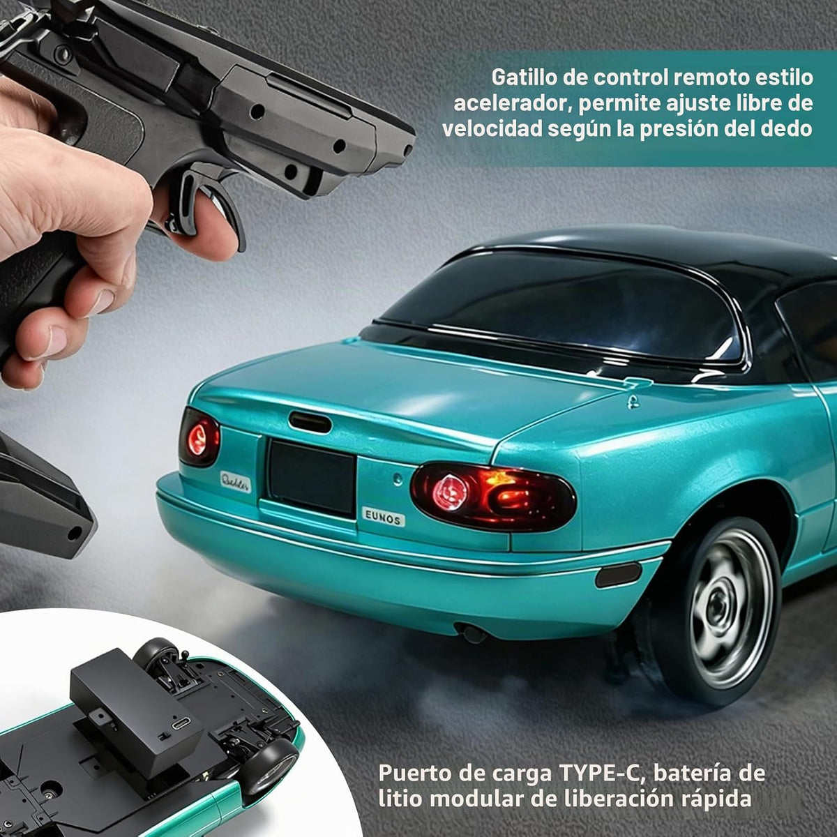 LEOSO LD1804 1\/18 RWD Mazda MX-5 RC Coche de deriva Azul | Mini mo...