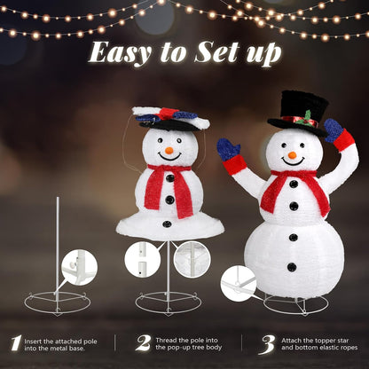 VINGLI Decoraciones Navideñas Muñeco de nieve de 4 pies que se agit...