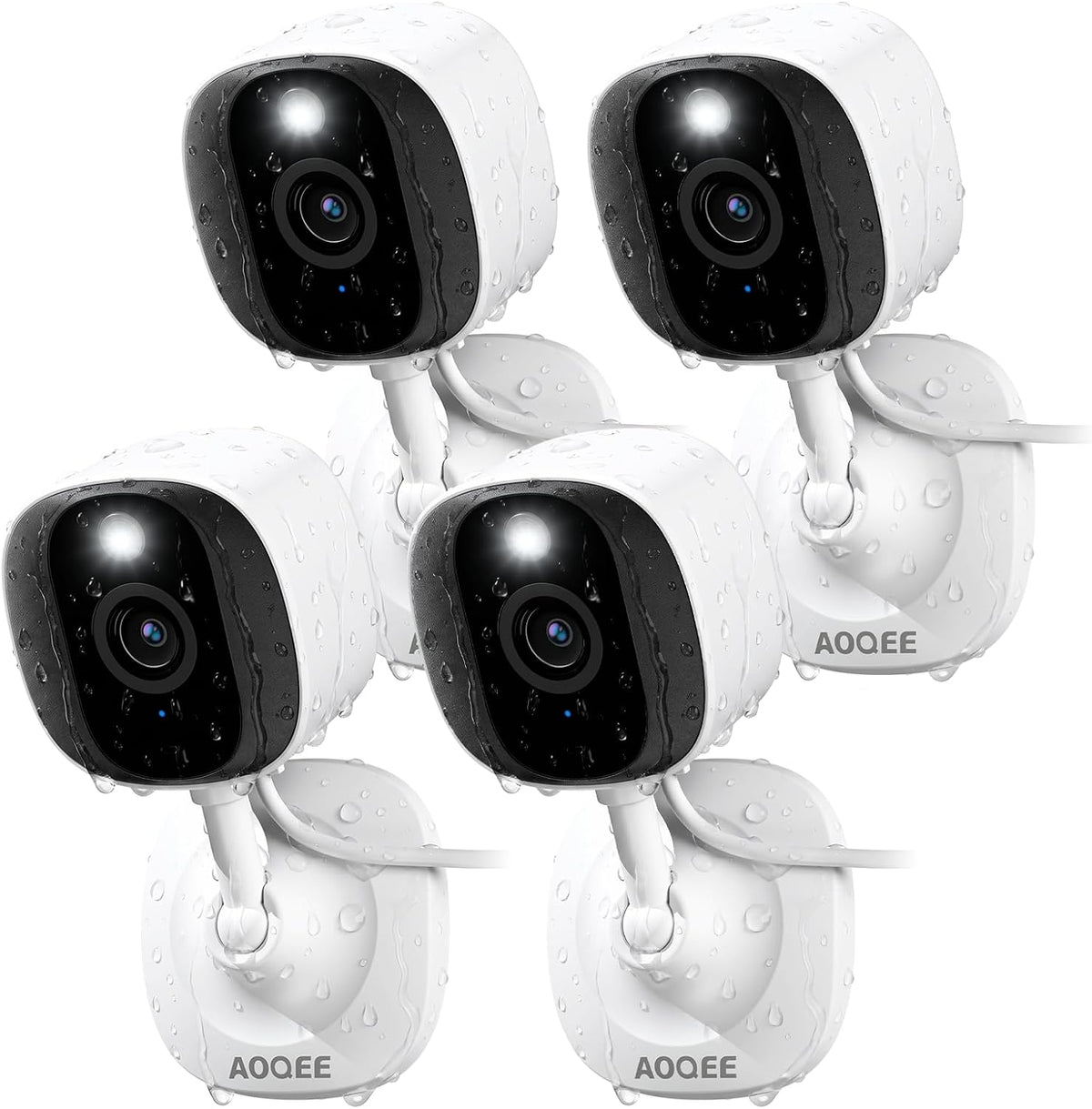 Cámara interior/exterior AOQEE 2K, resistente al agua IP65 y luz bl...