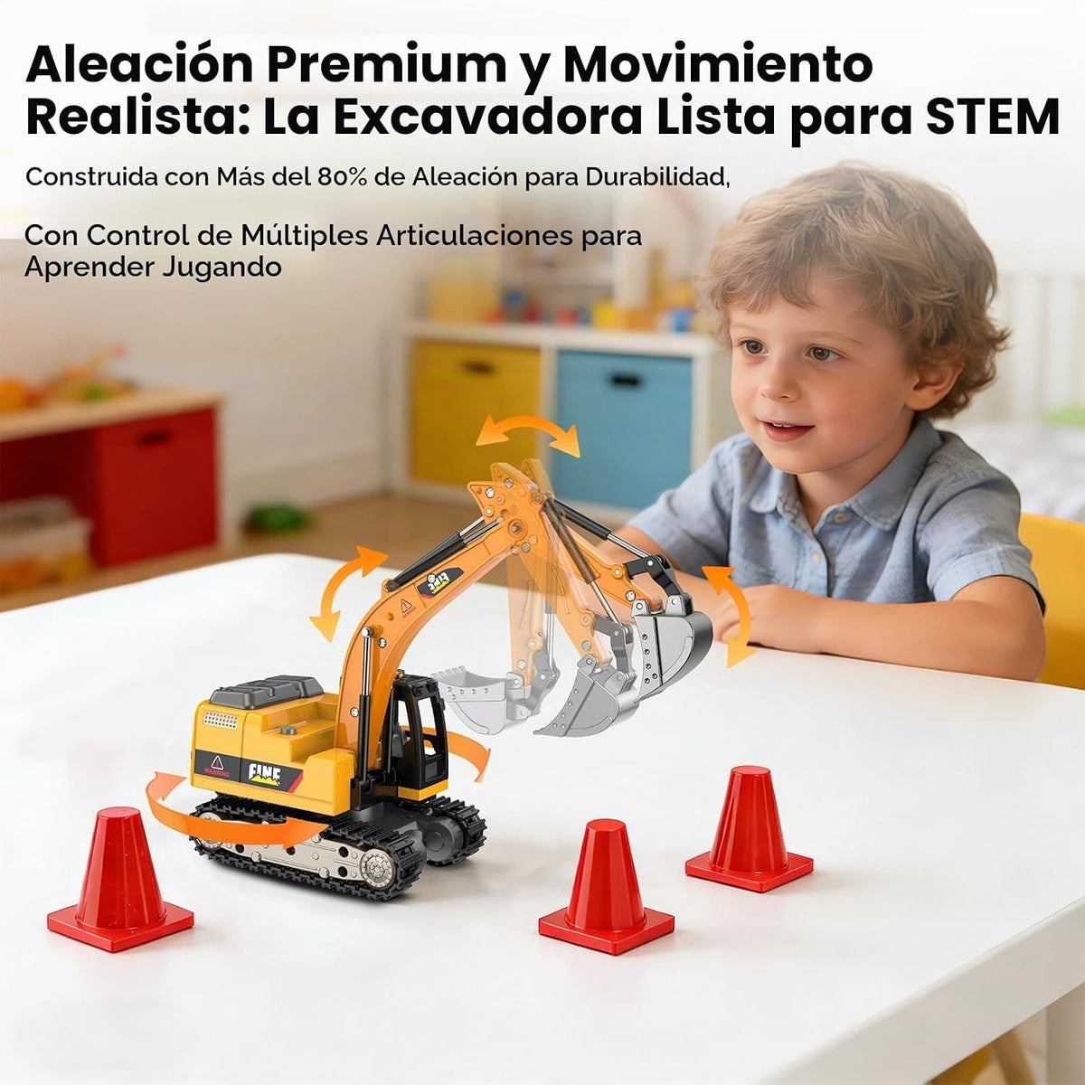 DAOGU mini RC Excavator Toy 1:64 Vehículo de construcción de aleaci...