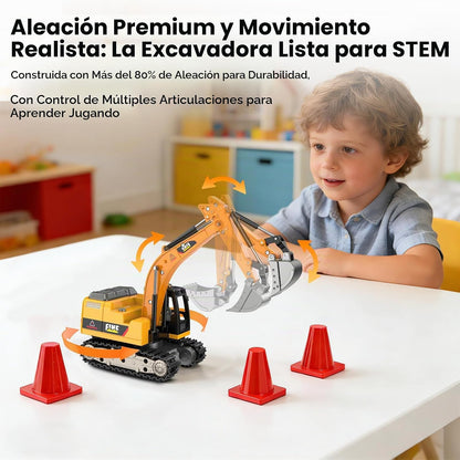 DAOGU mini RC Excavator Toy 1:64 Vehículo de construcción de aleaci...