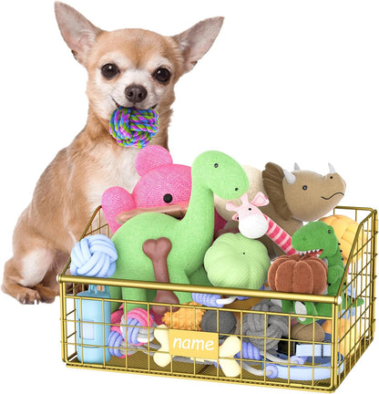 Kaiferty Cesta indestructible de juguetes para perros, caja de jugu...