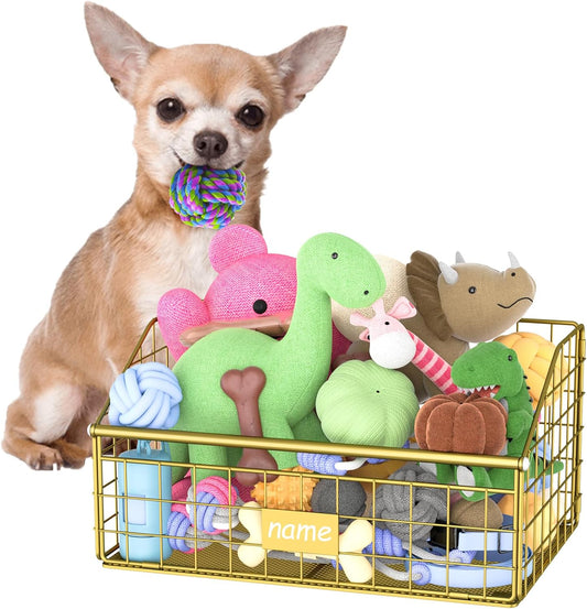 Kaiferty Cesta indestructible de juguetes para perros, caja de jugu...