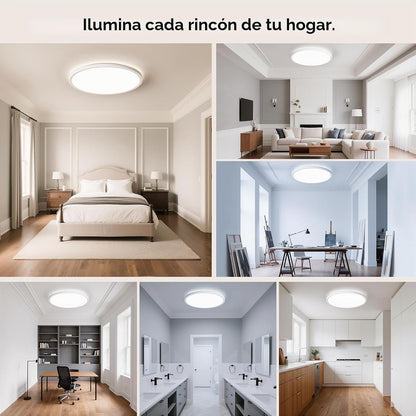 BLNAN Lámpara LED de techo empotrada con control remoto, 15.4 pulga...