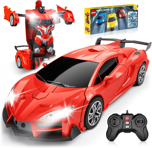 Qumcou Coche de Control Remoto Transformable 1:16, Juguetes para ni...