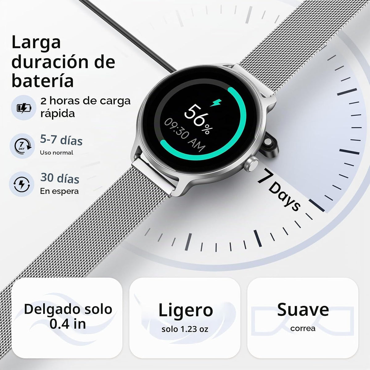 Reloj inteligente para mujer, reloj inteligente AMOLED HD de 1.27 p...