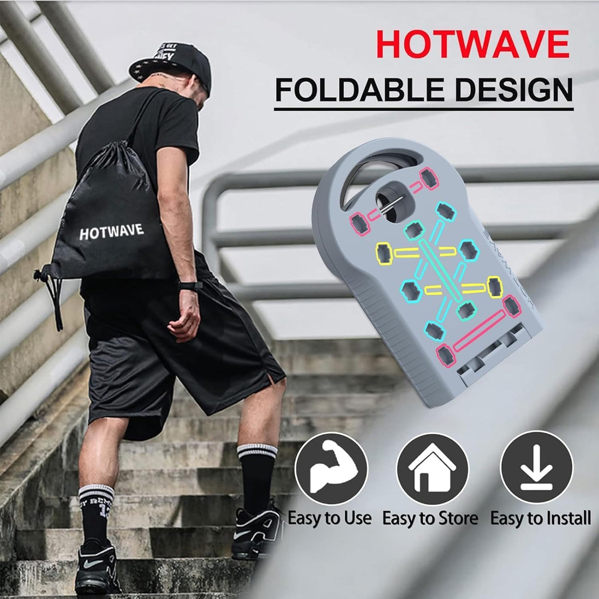 Tabla de flexiones HOTWAVE, tabla de flexiones portátil, barra de f...
