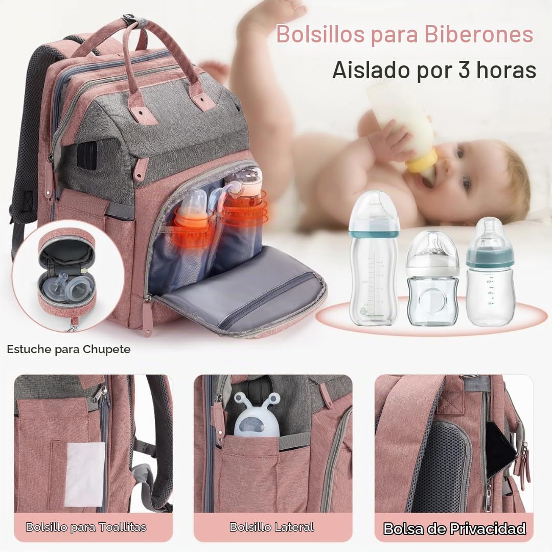 UR Choice Bolsa de pañales para bebé con cambiador, bolsa de pañale...