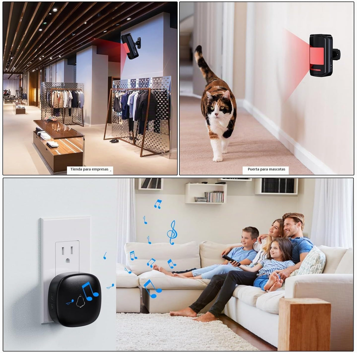 Alarma inalámbrica con sensor de movimiento para interiores, 1 dete...