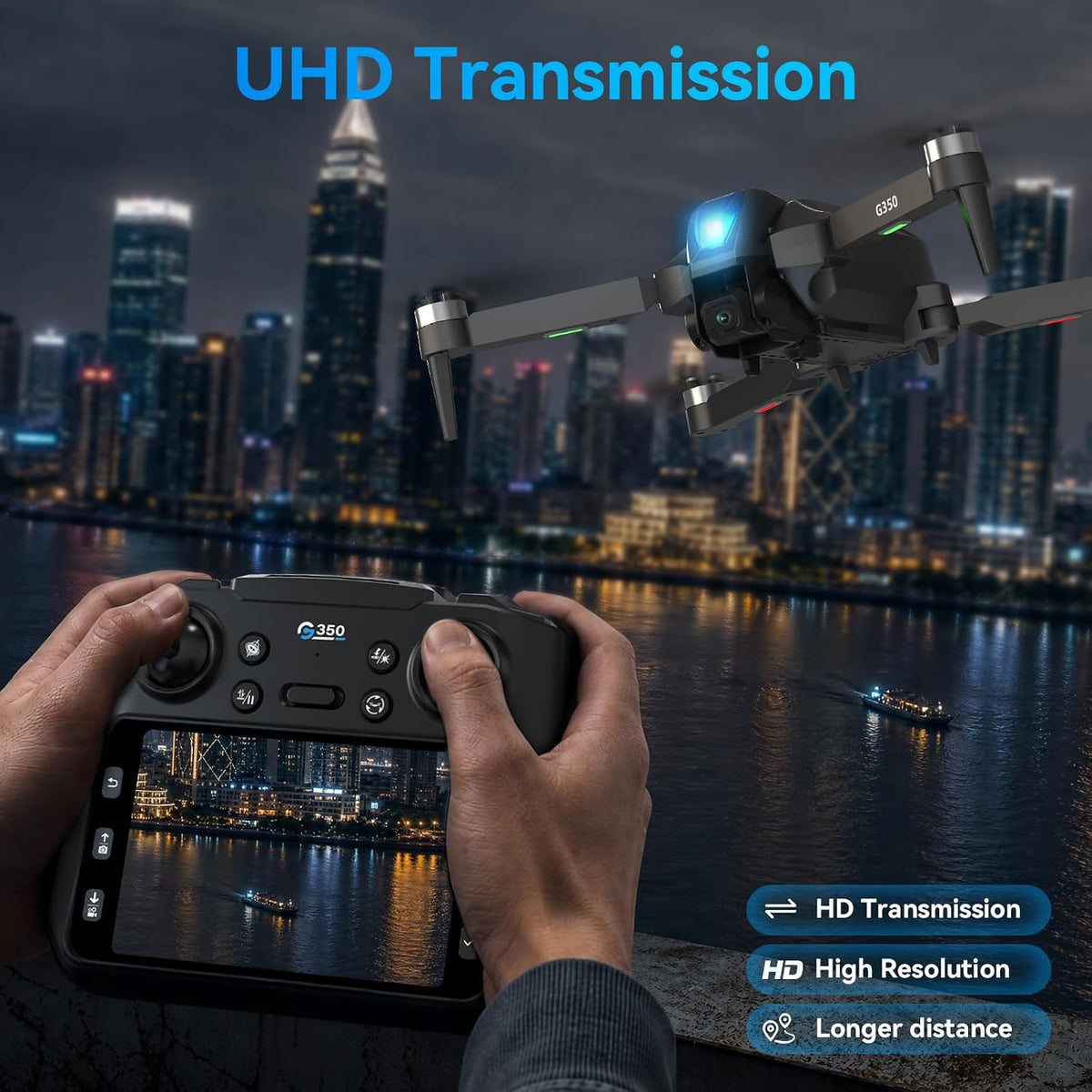 Dron con cámara 4.5 "pantalla LCD en el controlador, Drone con...