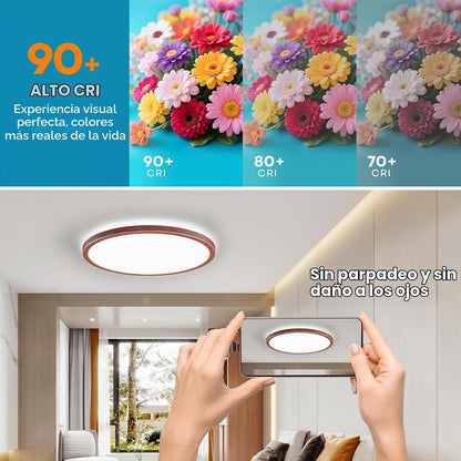 BLNAN Lámpara de techo LED regulable con control remoto, 12 pulgada...