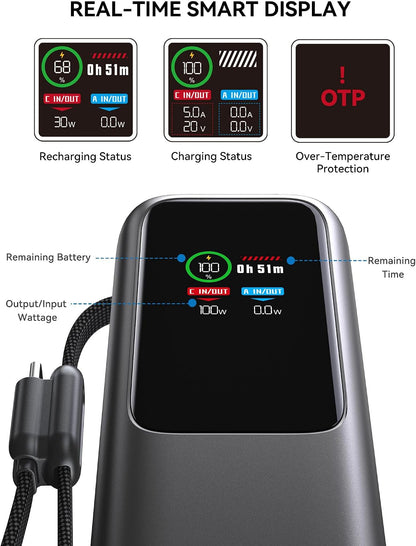 citicr Banco de energía portátil 27000mAh 165W cargador rápido con...