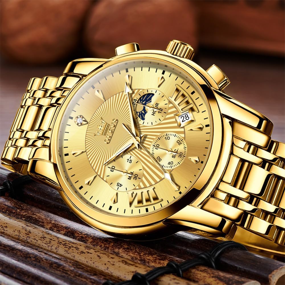 OLEVS Relojes para hombre Relojes de cronógrafo de fácil lectura lu...