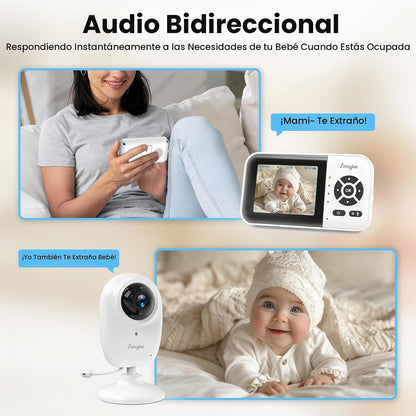 Simyke Monitor inteligente para bebé con 2 cámaras y audio, aplicac...