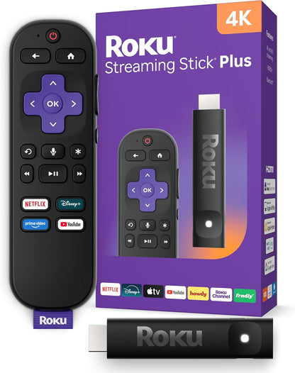 Roku Streaming Stick Plus con control remoto por voz - 4K y HDR10+...