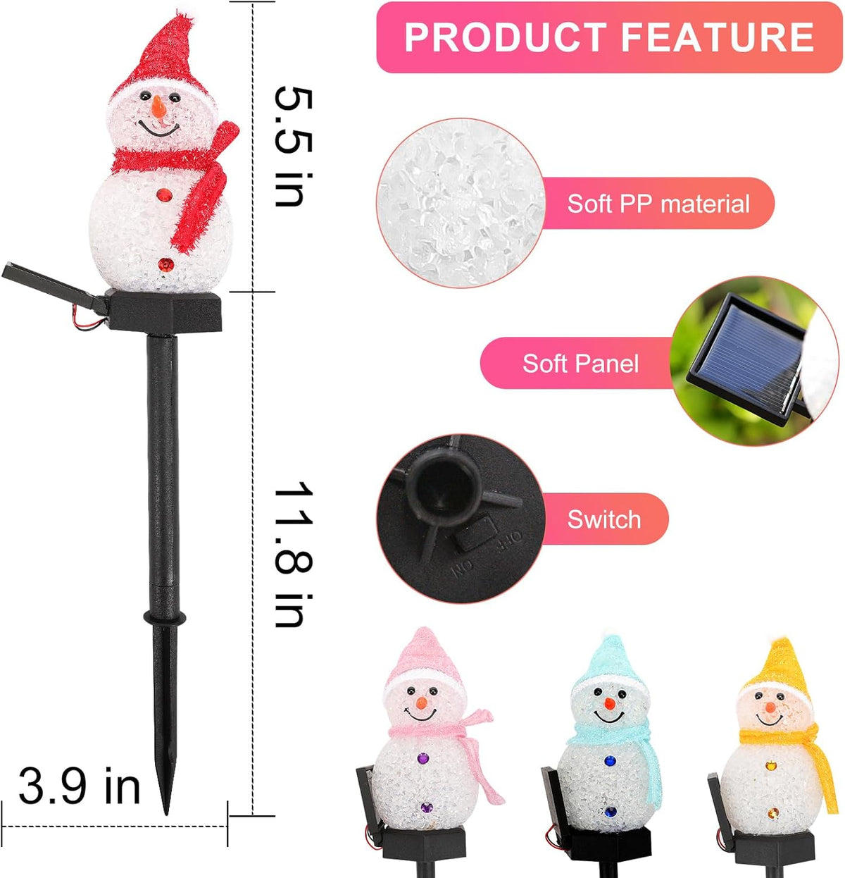 Decoraciones de Navidad para exteriores 2025 - Estacas de luz de Na...