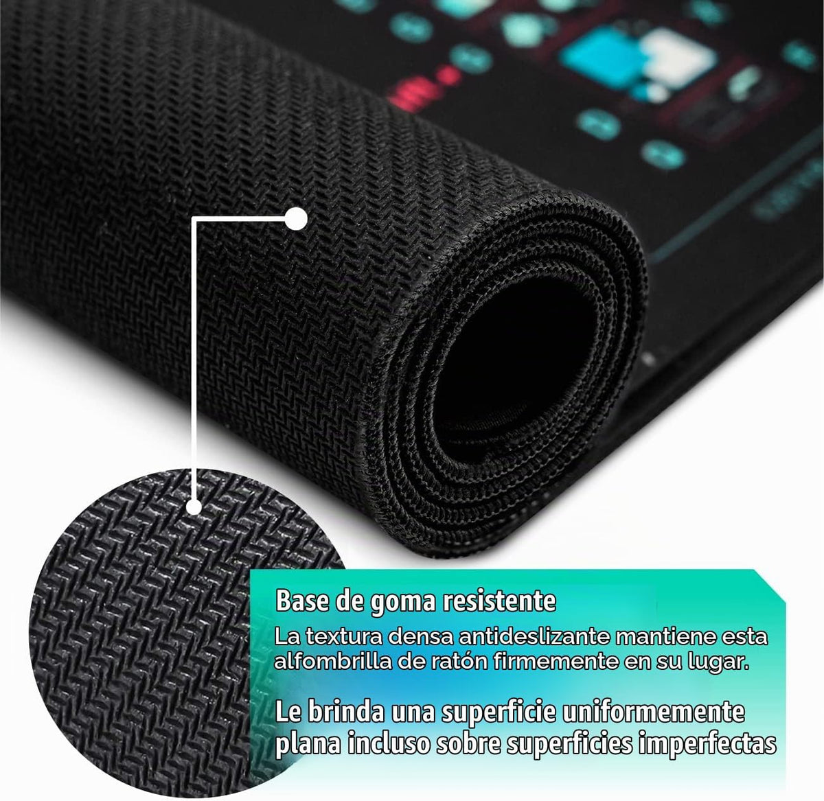 Pixiecube - Alfombrilla extendida para mouse con teclas de acceso r...