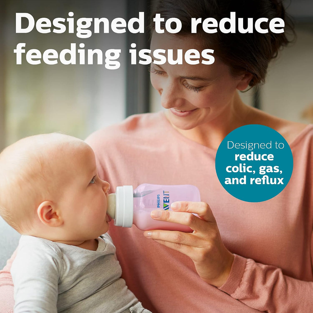 Philips Avent - Biberón anticólicos con ventilación AirFree, flujo...