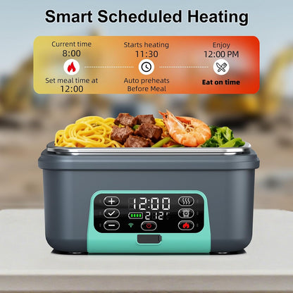 Omboos Lonchera eléctrica inalámbrica con calefacción, XL 6.3 tazas...