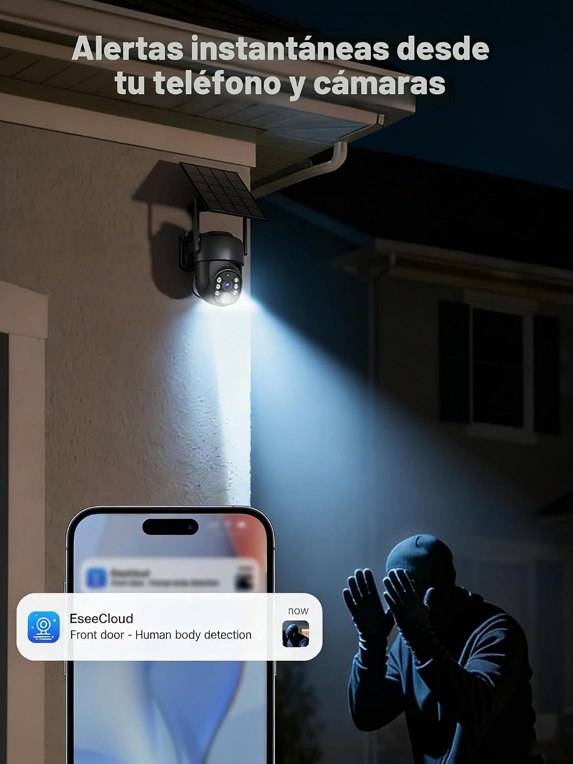 Cámaras de seguridad 2K inalámbricas para exteriores, cámara solar...