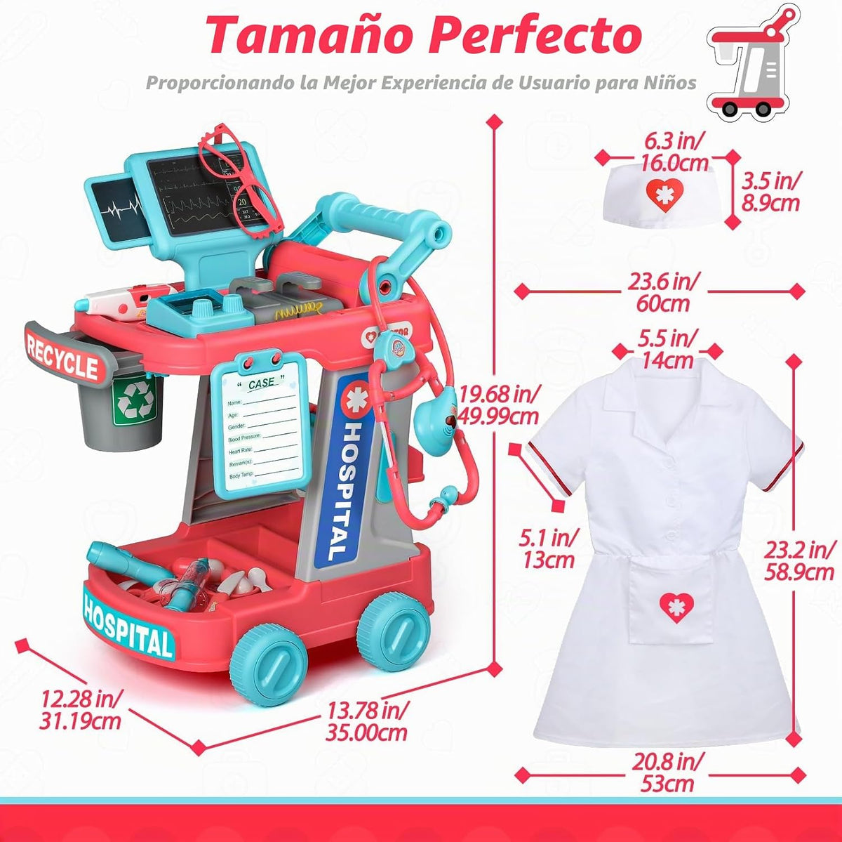 Liberry - Kit médico para niños pequeños, juguete para niñas y niño...