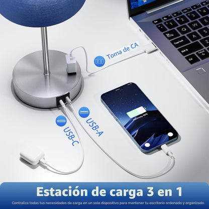 Fenmzee Juego de 2 lámparas táctiles para dormitorio, regulables, U...