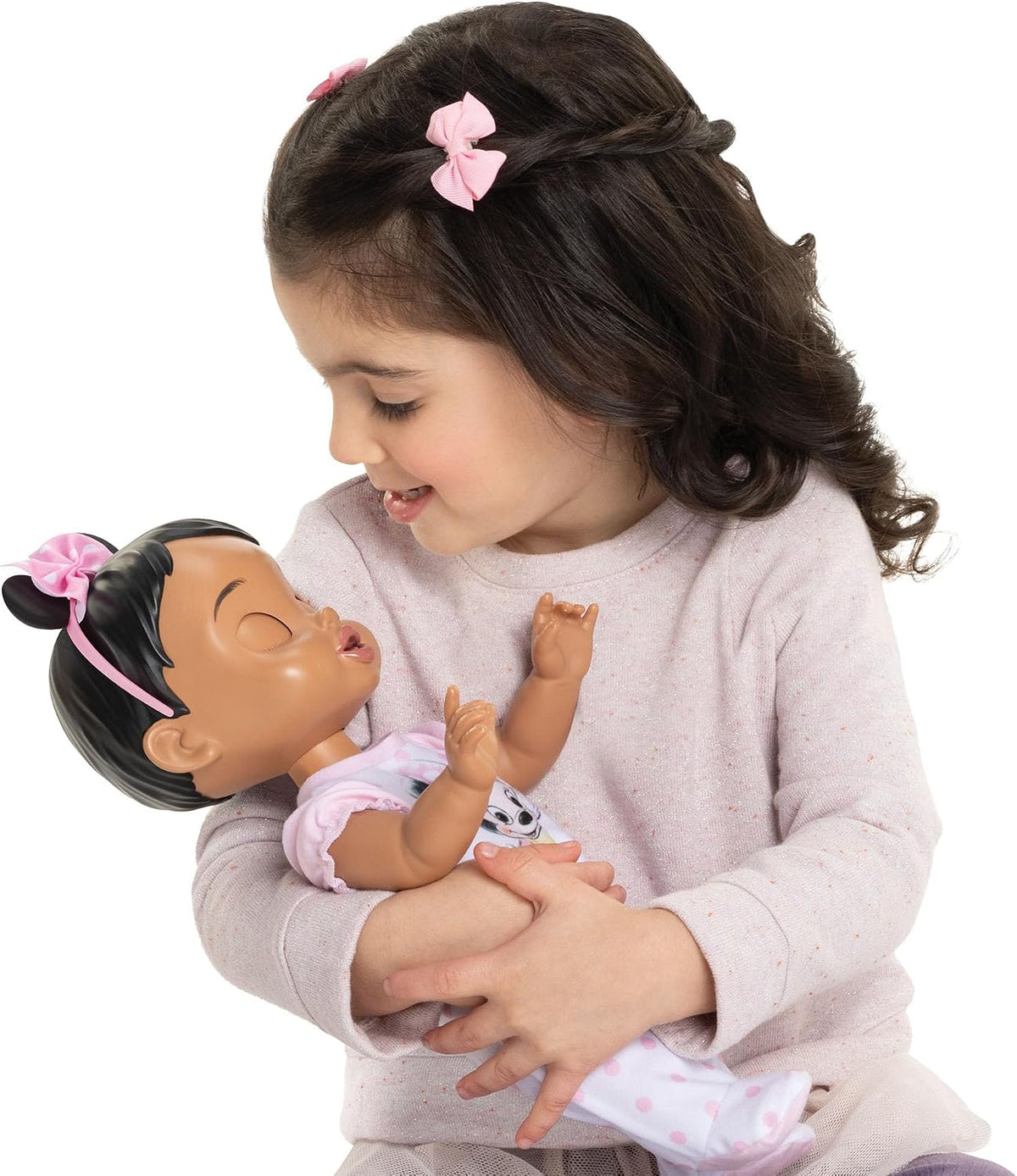 Disney Darlings - Muñeca interactiva de bebé de 13 pulgadas, luces...