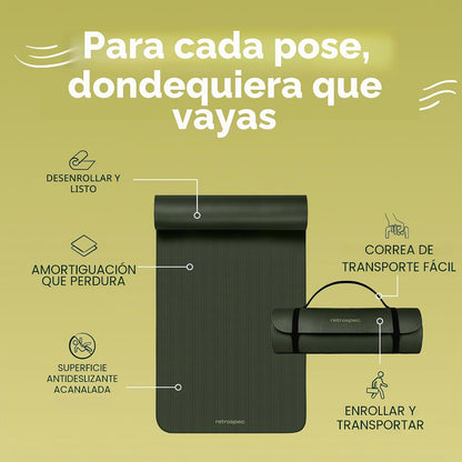 Retrospec Solana - Tapete de yoga grueso de 1\/2 pulgada antidesliz...