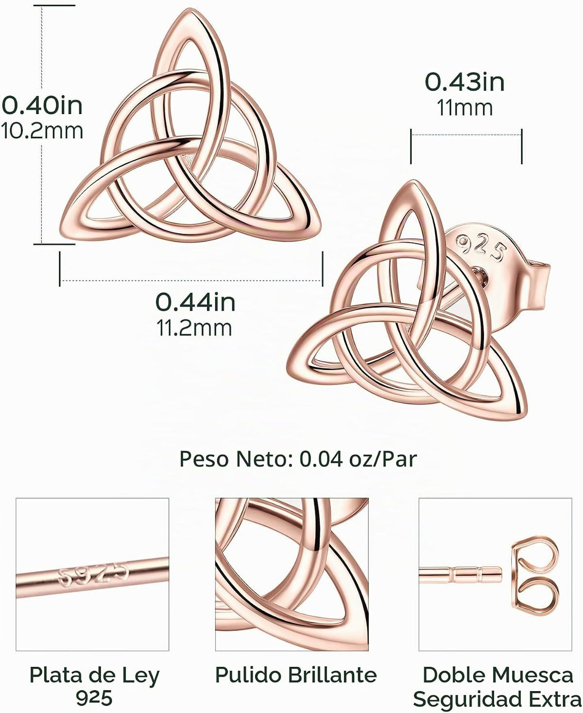 ChicSilver Pendientes celtas para mujer de plata de ley hipoalergén...