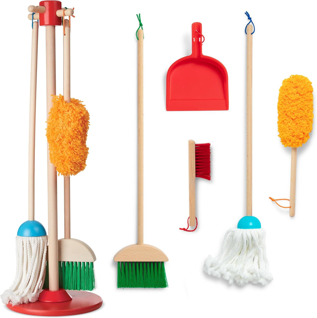 Melissa & Doug Dust Sweep Mop Juego de juguetes de limpieza de made...