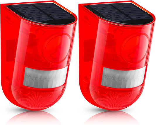 Qualirey - Paquete de 2 alarmas solares con sensor de movimiento de...