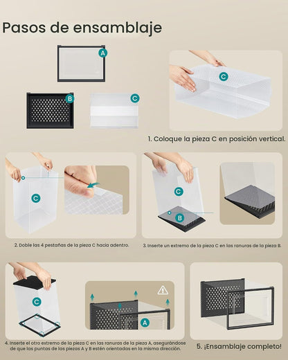 SONGMICS Cajas de zapatos, caja de plástico transparente, paquete d...