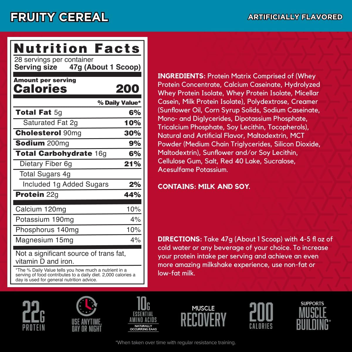 BSN SYNTHA-6 Proteína en polvo premium, cereales afrutados, 28 porc...