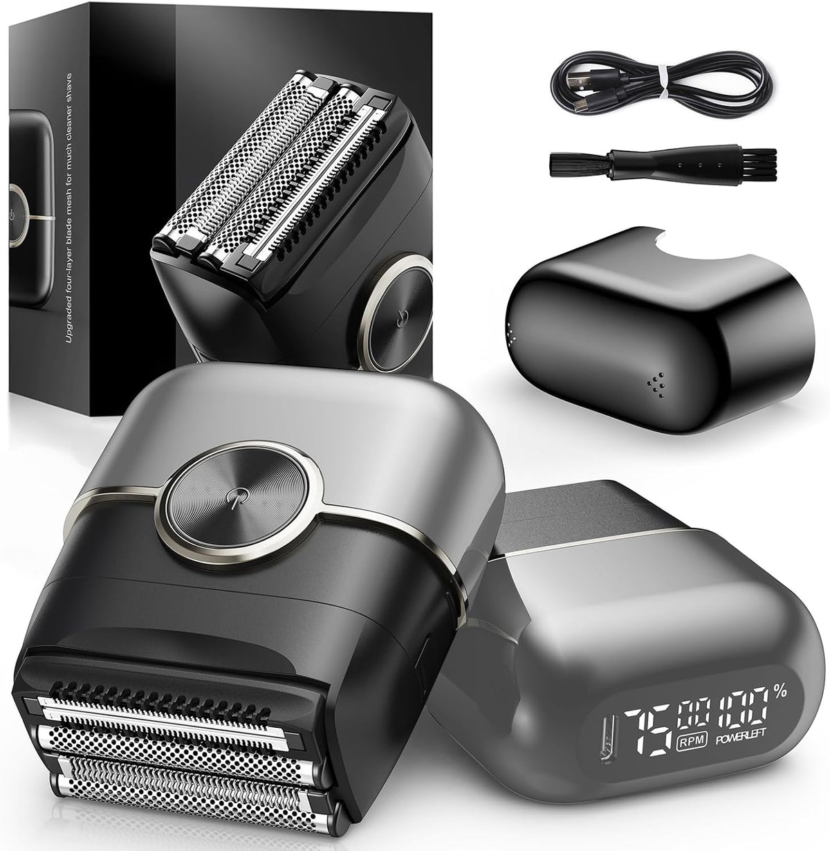 Afeitadoras eléctricas para hombres: 4 cuchillas flotantes y pantal...