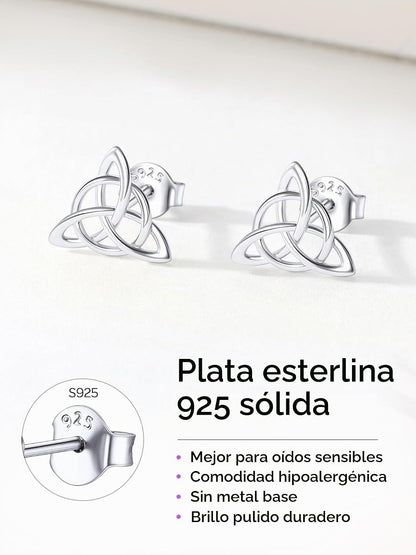 ChicSilver Pendientes celtas para mujer de plata de ley hipoalergén...