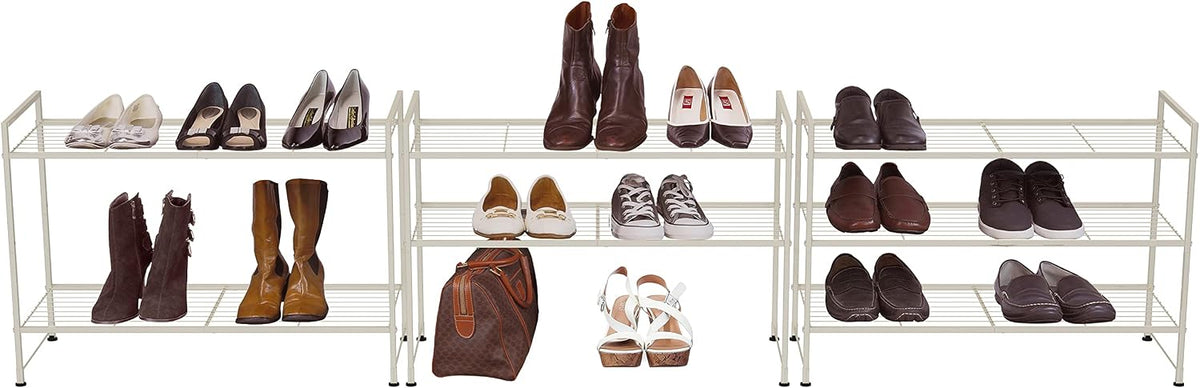Simple Houseware Zapatero apilable de 3 niveles, con rejilla, color...