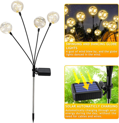 vignuto Luces solares impermeables para exteriores, paquete de 4, l...