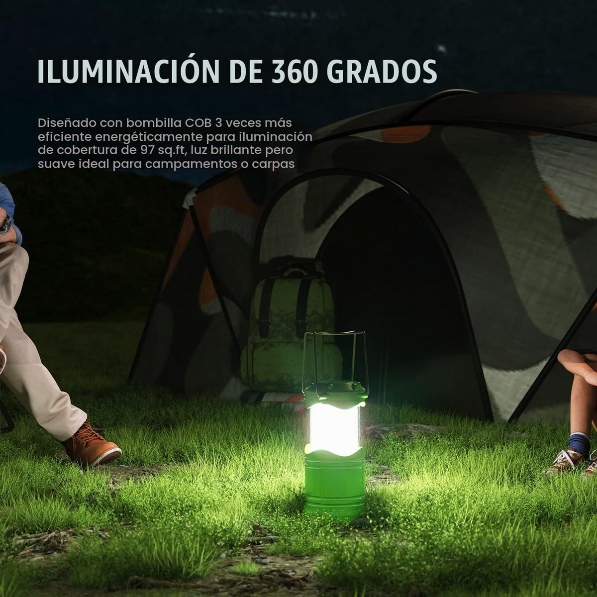 Lichamp Linterna LED para campamento, paquete de 4 linternas alimen...