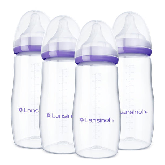 Lansinoh biberones anticólicos, 11 onzas, 4 unidades | Pezones de f...