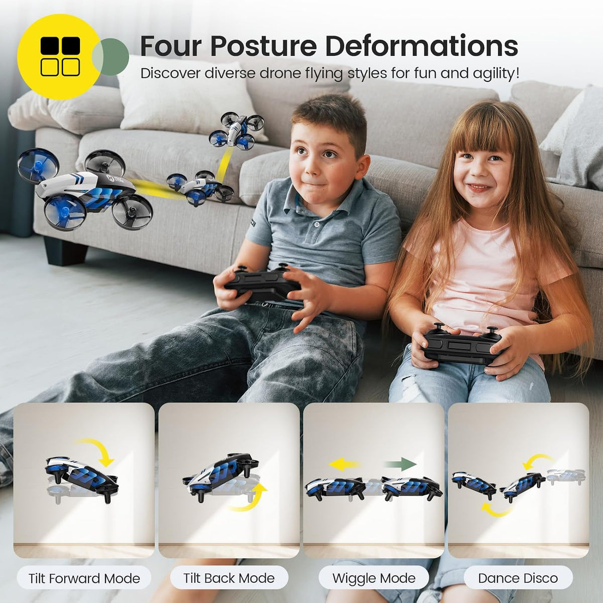 Holy Stone HS210T Drones para niños, 2 en 1 MINI Drone de interior...